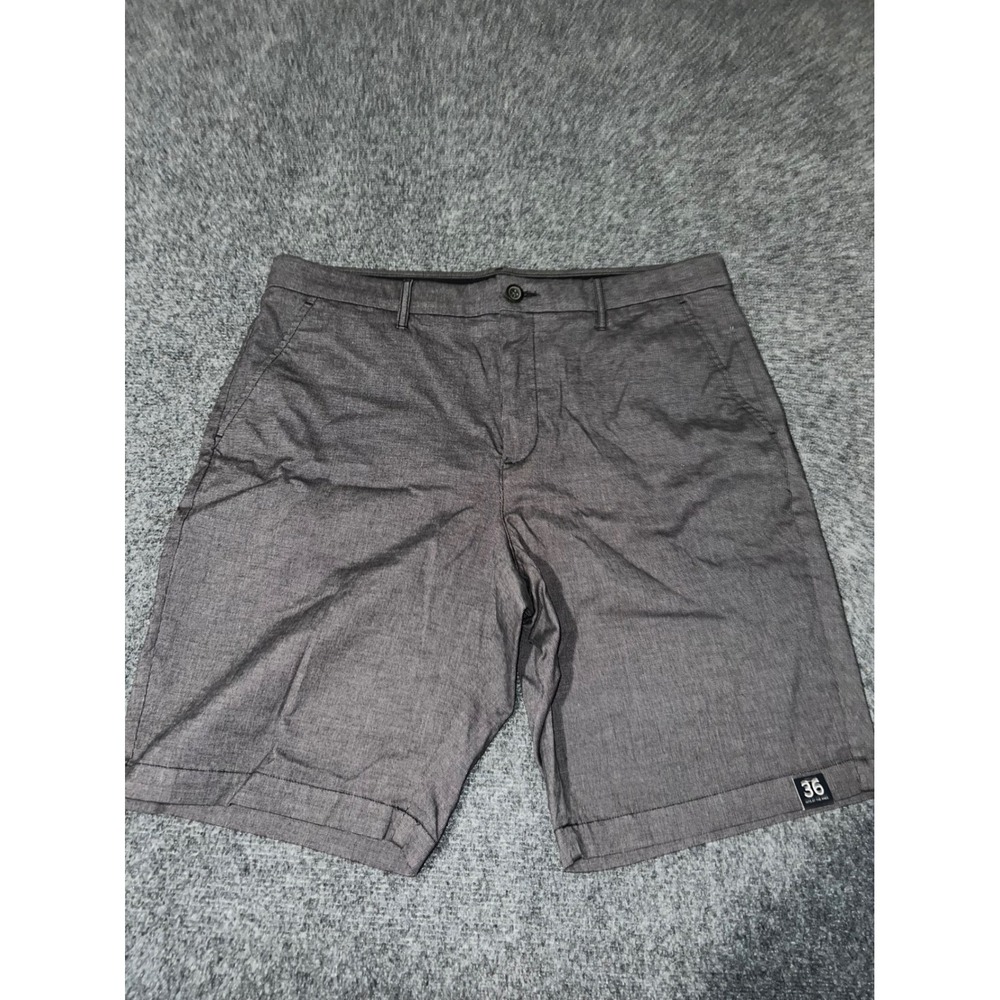 Marc Anthony Mens Size 36 Gray Stretch Waist Casual Flat Front Chino Shorts